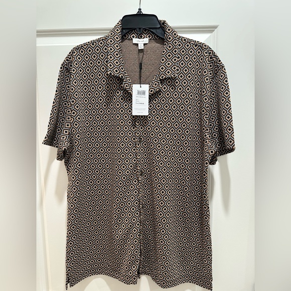 Reiss Short Sleeve Cuban Geometric Shirt - Picture 2 of 3